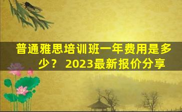 普通雅思培训班一年费用是多少？ 2023最新报价分享